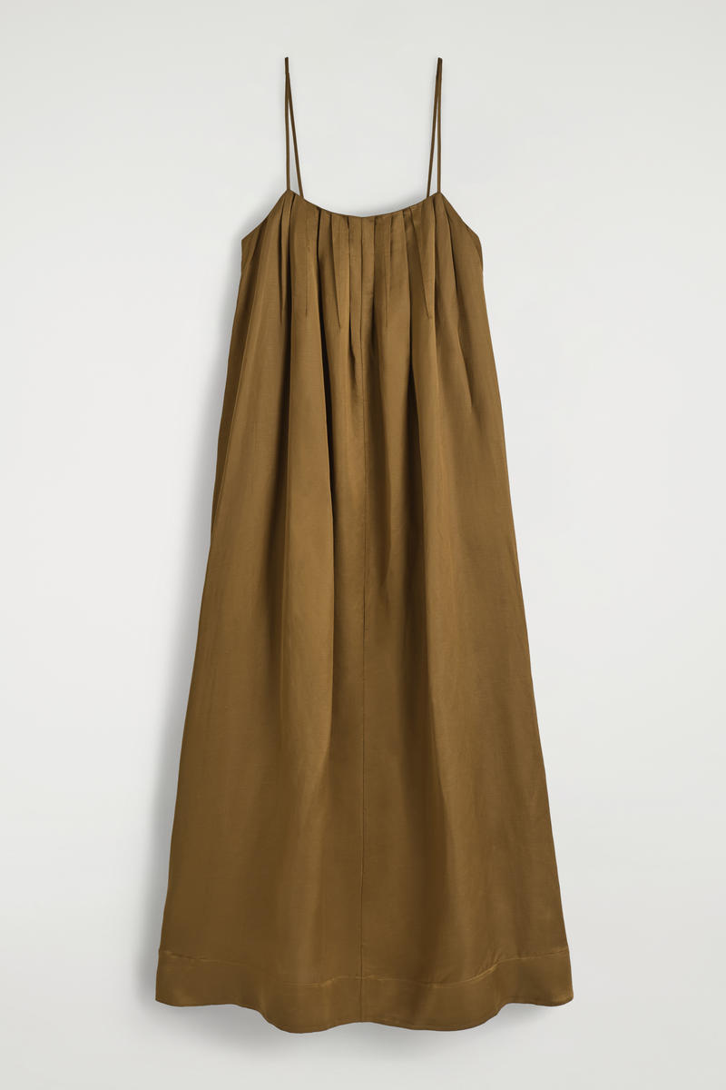 Pleated Fluid Maxi Dress