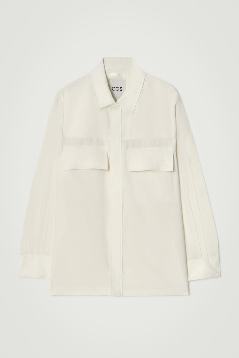 Linen-Blend Utility Overshirt
