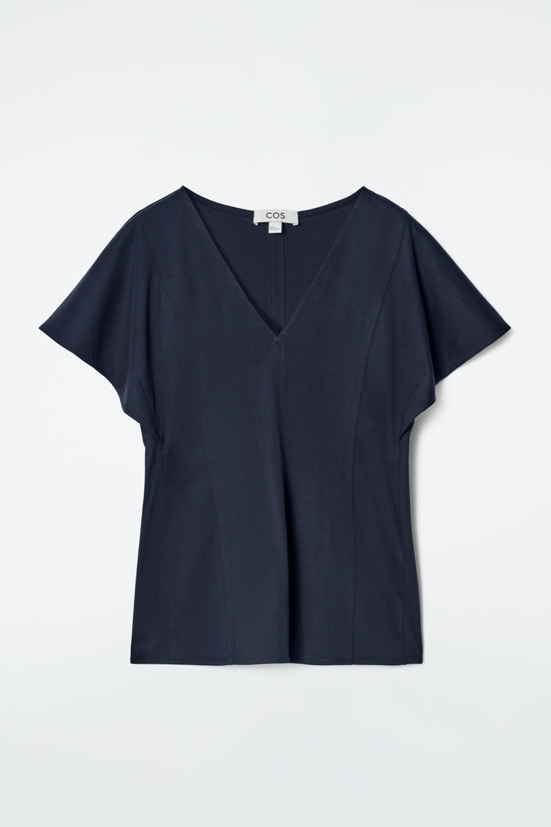 Petal-Sleeve Cotton Top by COS