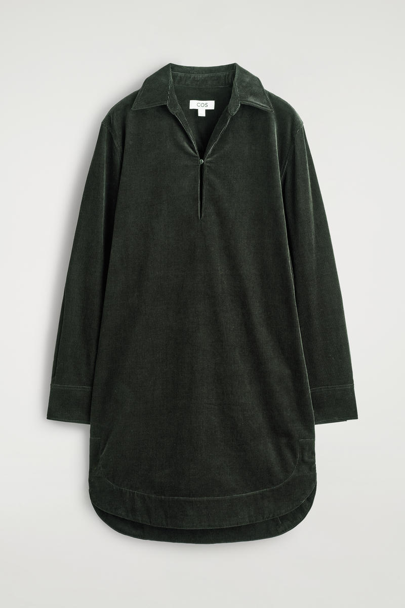 Corduroy Mini Shirt Dress