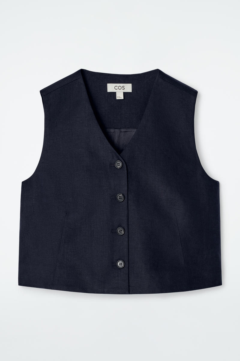 Cropped Linen Vest