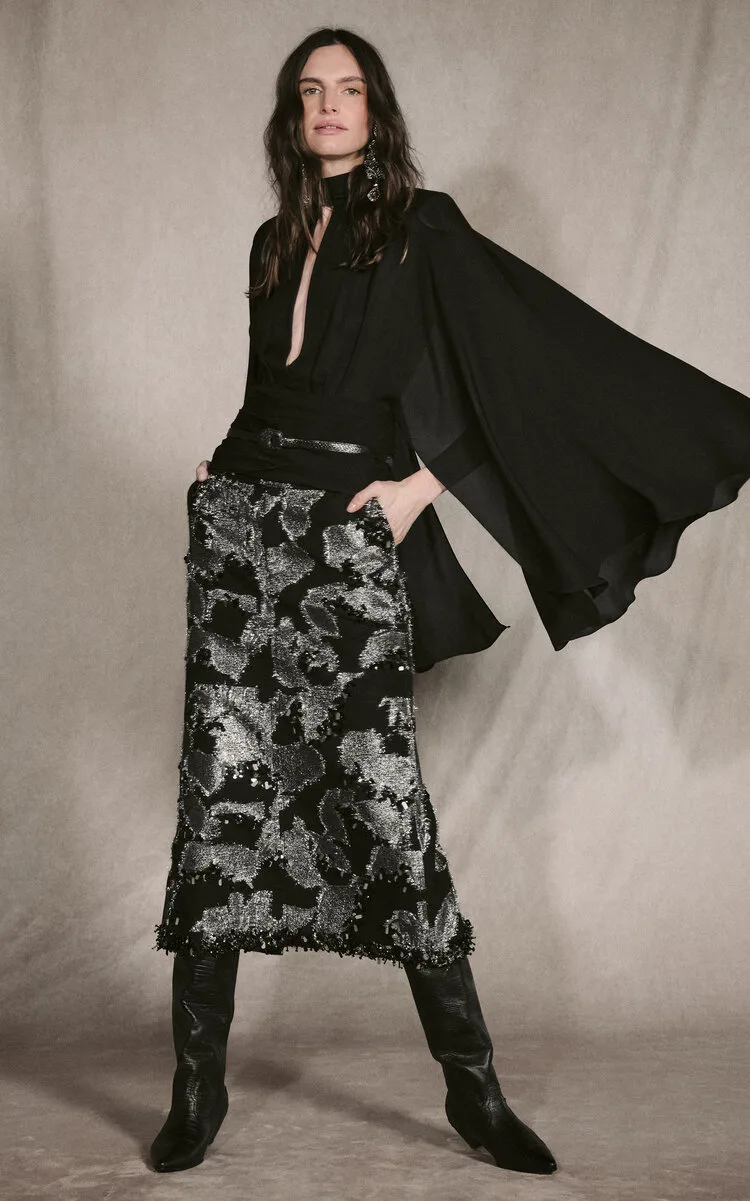 Cape Silk Top by Johanna Ortiz