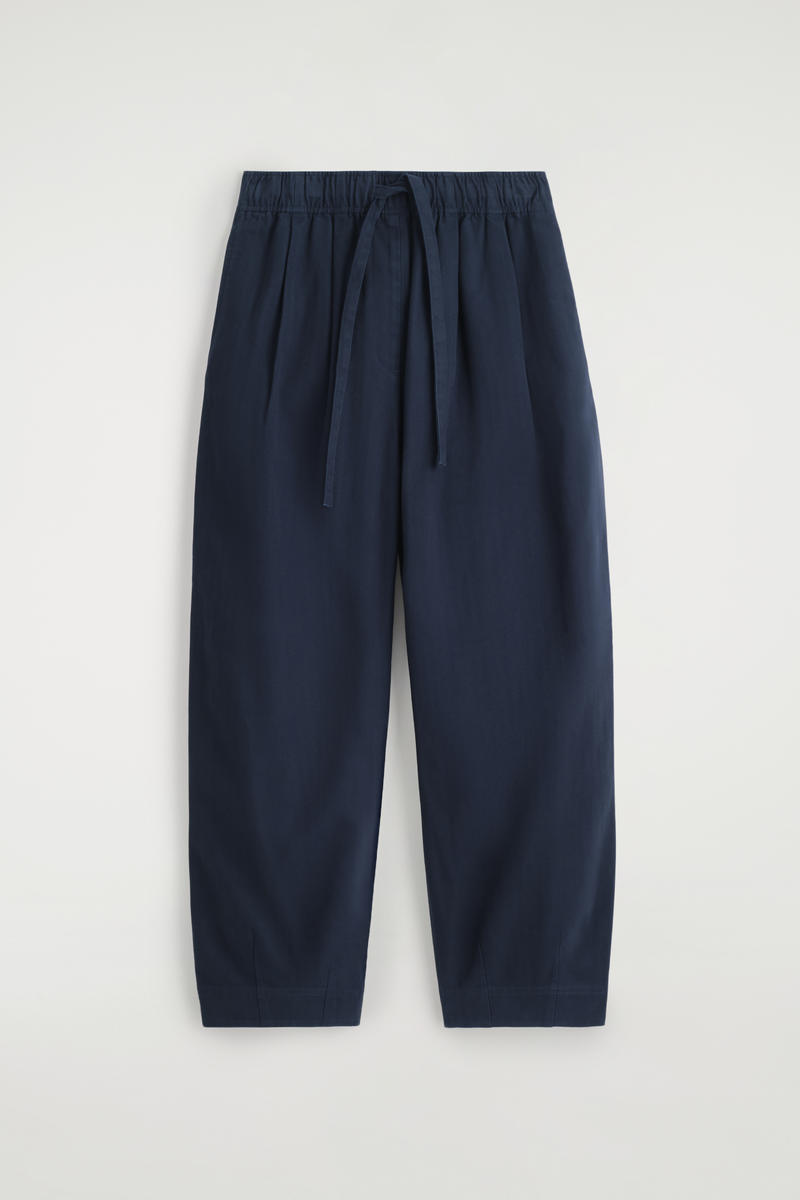 Cotton Tapered Drawstring Pants