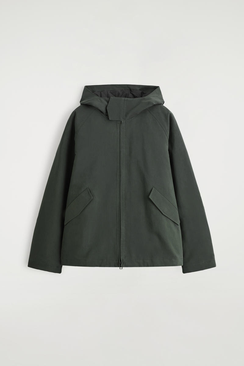 Technical Cotton Hooded Jacket