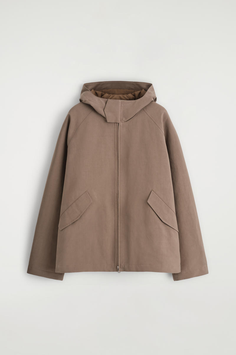 Technical Cotton Hooded Jacket