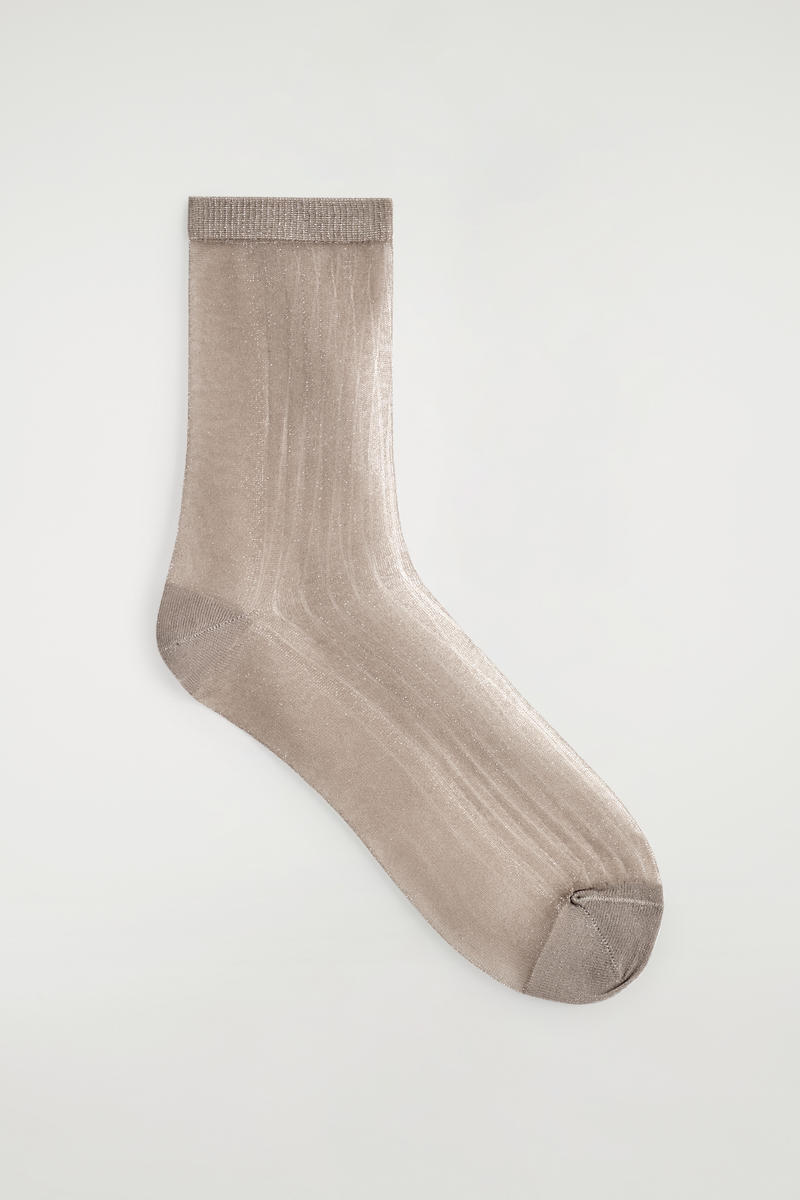 Ribbed Sheer Socks