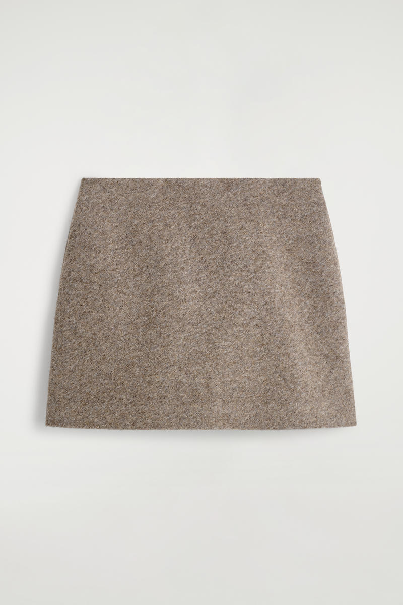 Boiled Wool-Blend Mini Skirt