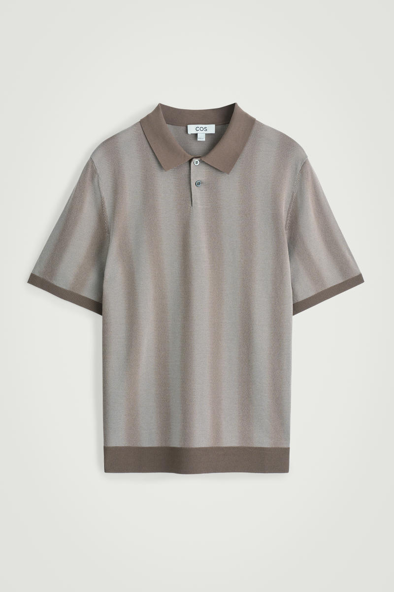 Diffusedstripe Knitted Polo Shirt