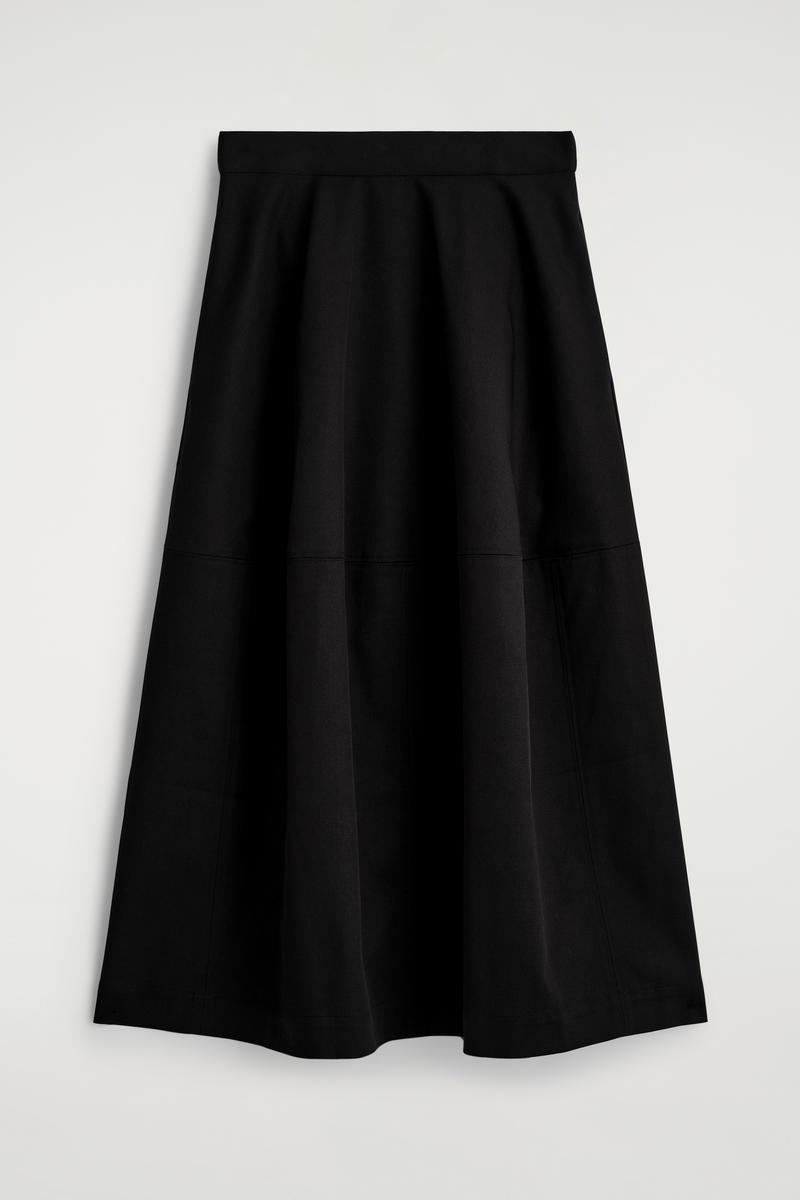 Voluminous Cotton Midi Skirt