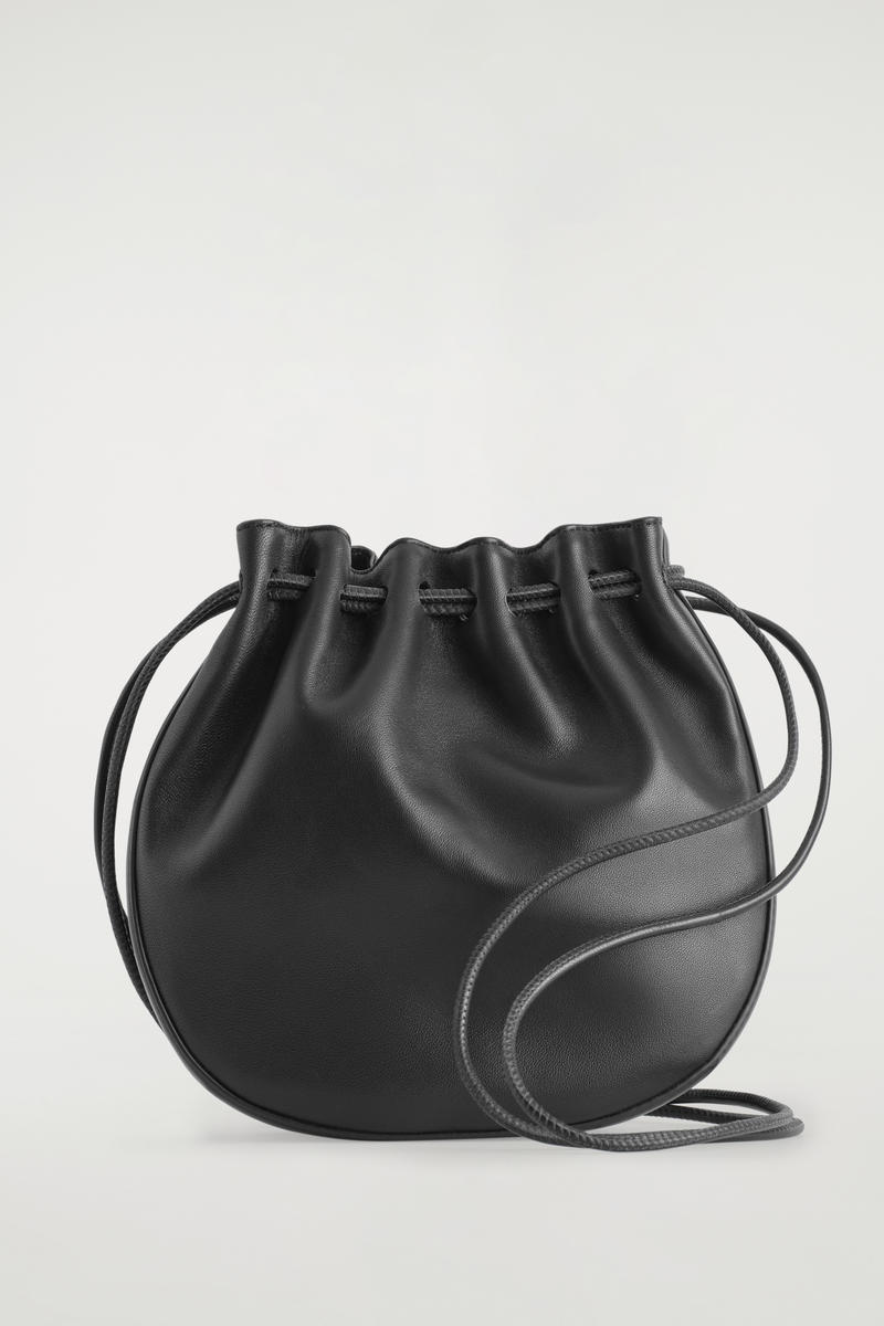 Gathered Pouch Bag - Leather
