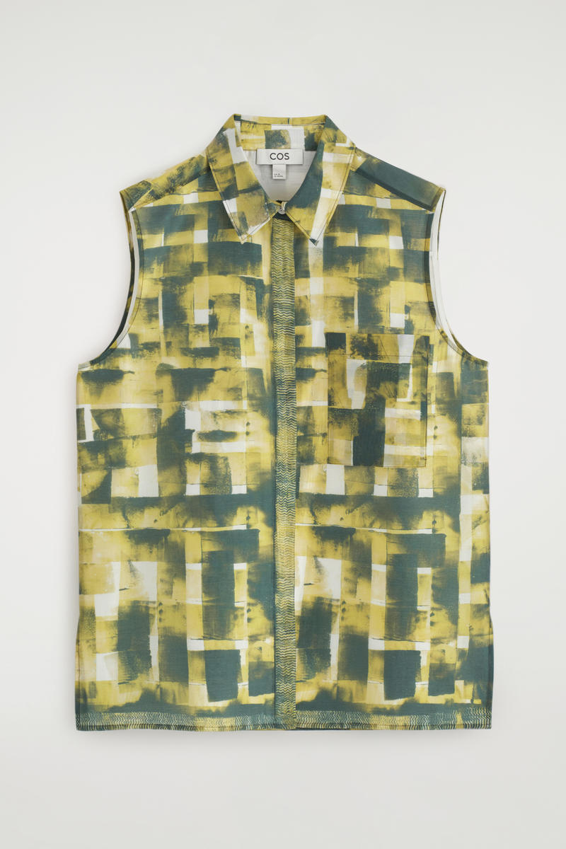 Printed Sleeveless Shirt by COS