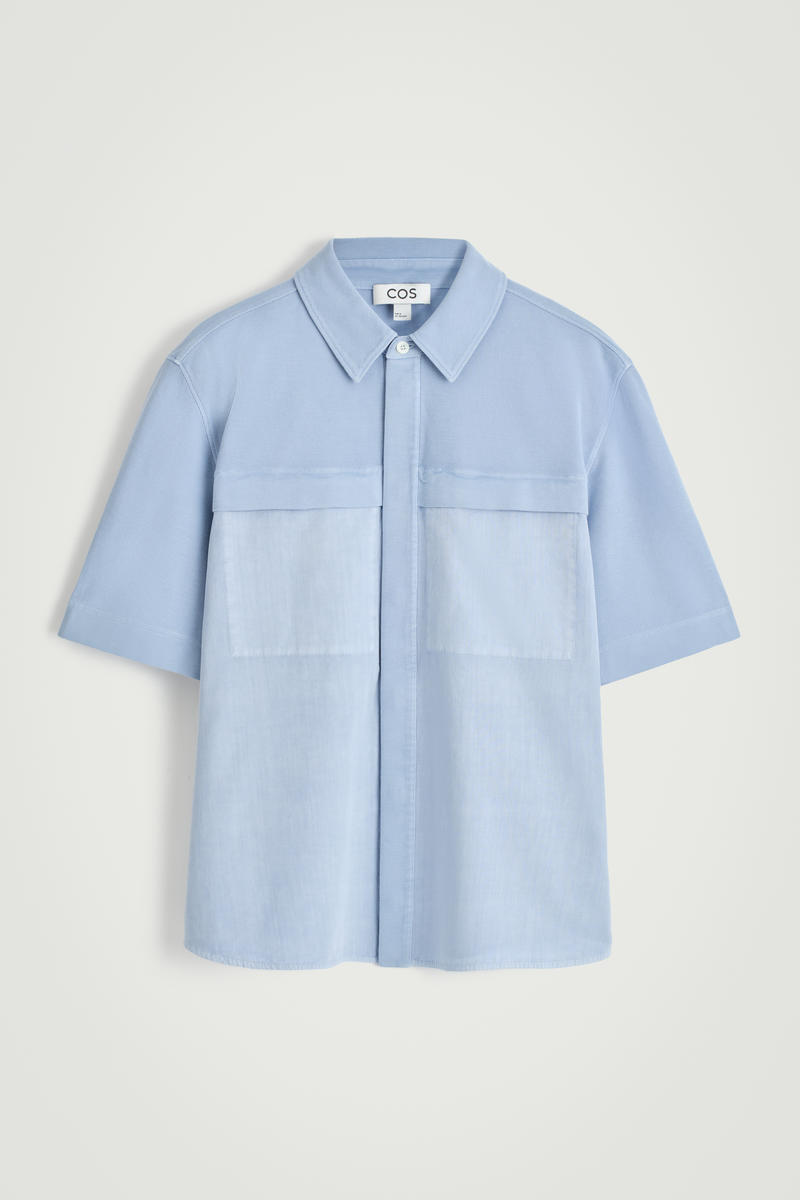 Garment-Dyed Paneled Shirt