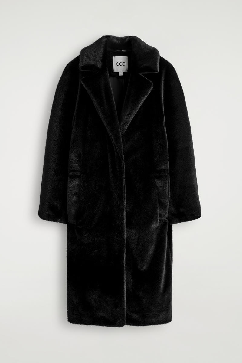 Fur-Effect Long Coat