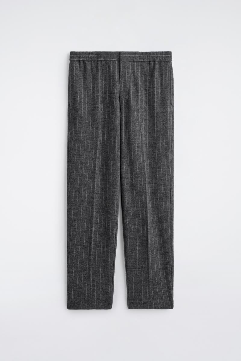 Relaxed Elasticated Pinstriped Pants