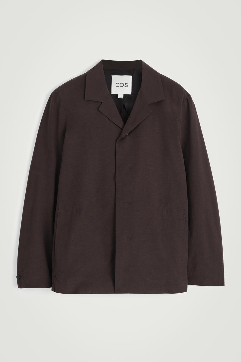 Unstructured High-Collar Blazer