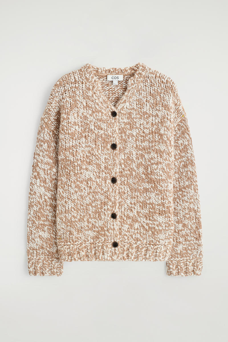 Flecked Chunky Wool-Alpaca Cardigan