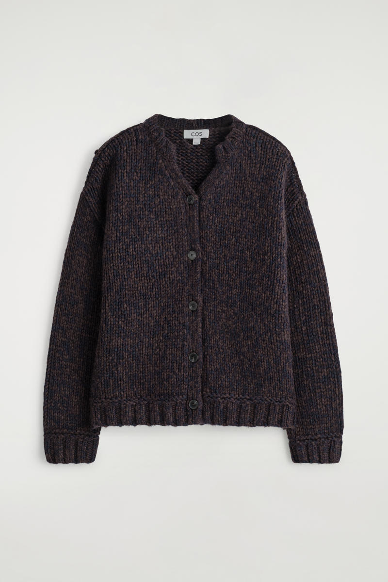 Flecked Chunky Wool-Alpaca Cardigan