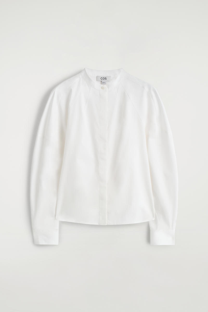 Collarless Cotton Shirt