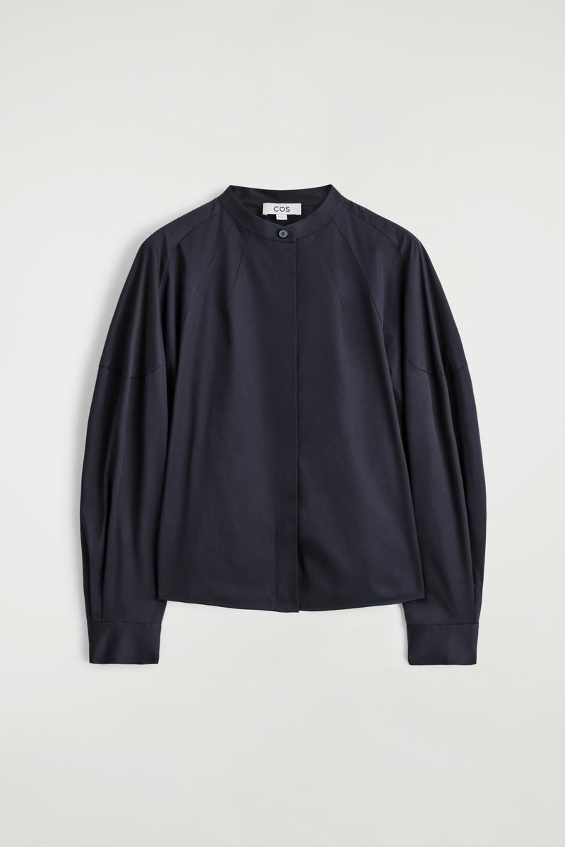 Collarless Cotton Shirt
