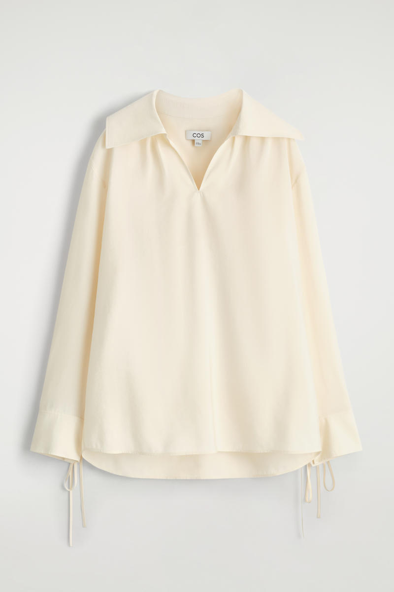 Wide-Collar Modal Blouse