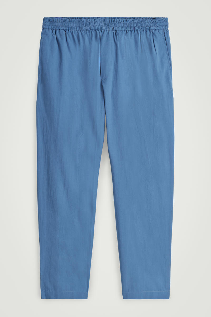 Elasticated Cotton Tapered Pants