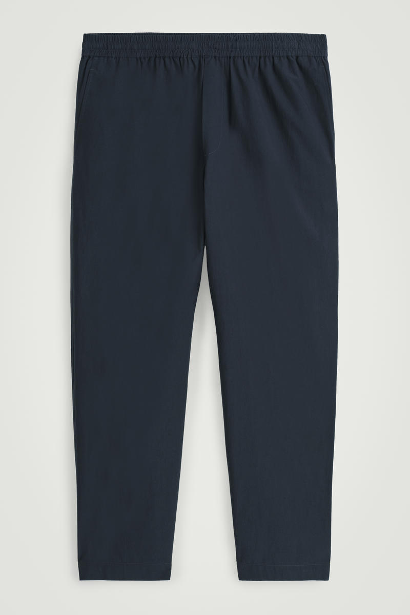 Elasticated Cotton Tapered Pants