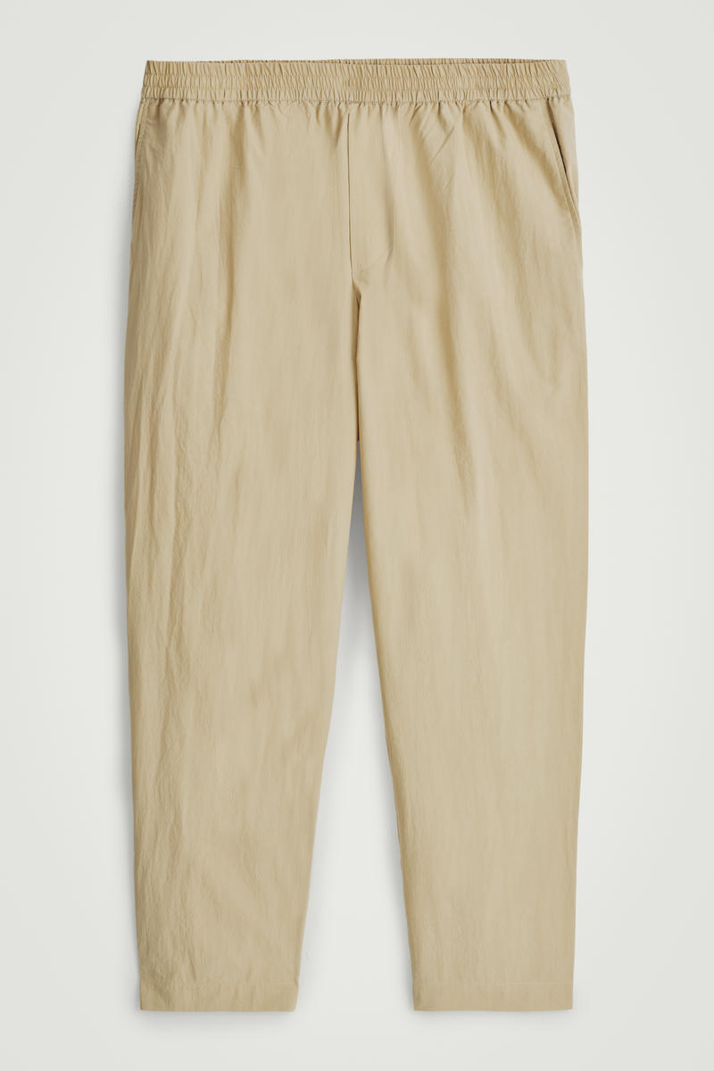 Elasticated Cotton Tapered Pants