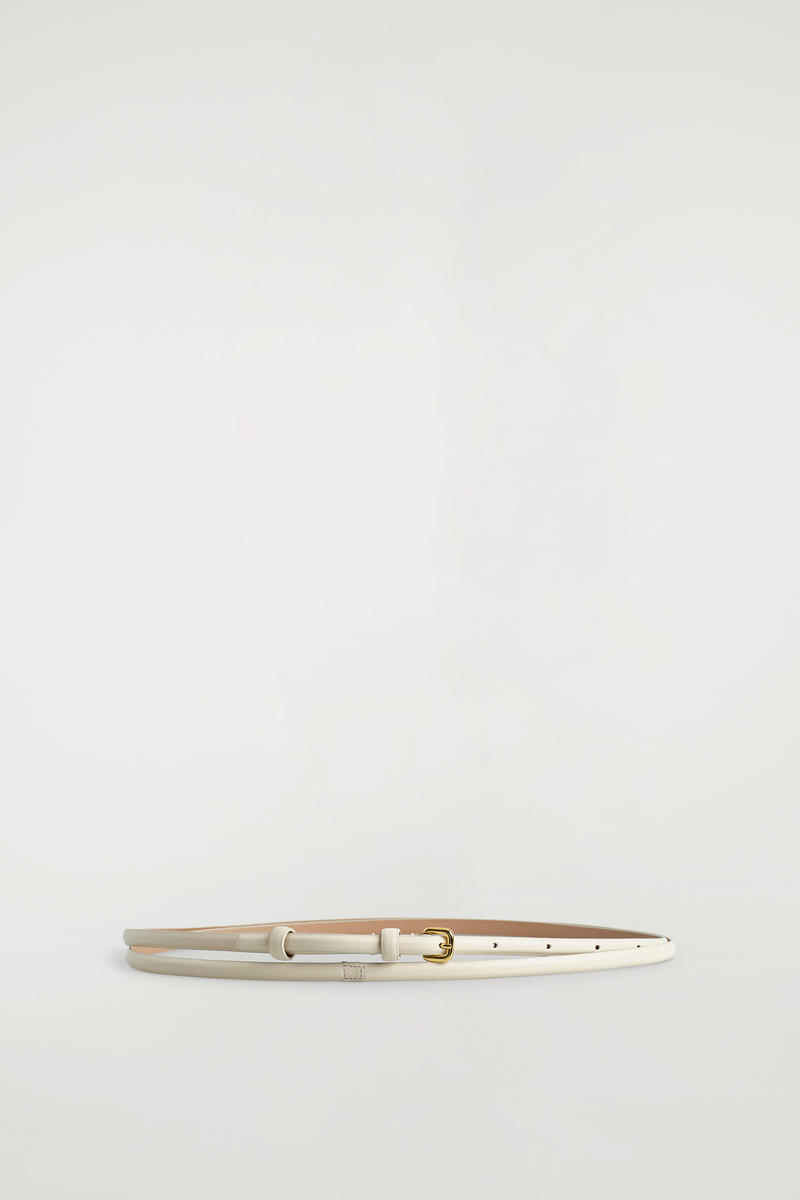 Double-Wrap Skinny Leather Belt