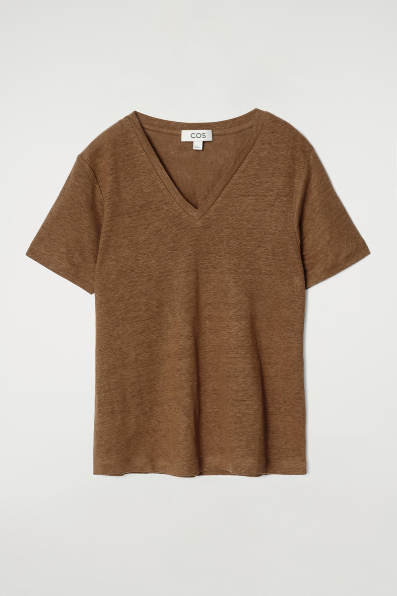 V-Neck Linen T-Shirt