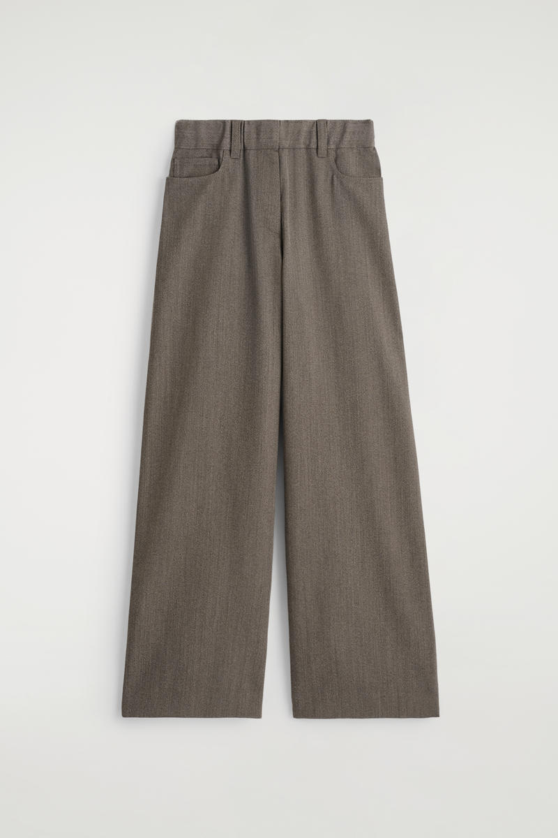 Regular Wool-Blend Wide-Leg Pants