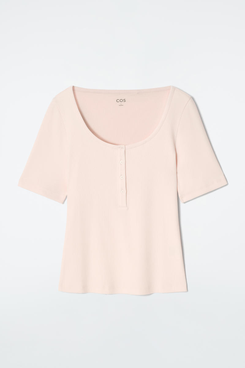 Ribbed Henley T-Shirt by COS