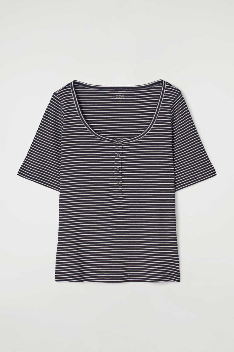 Ribbed Henley T-Shirt