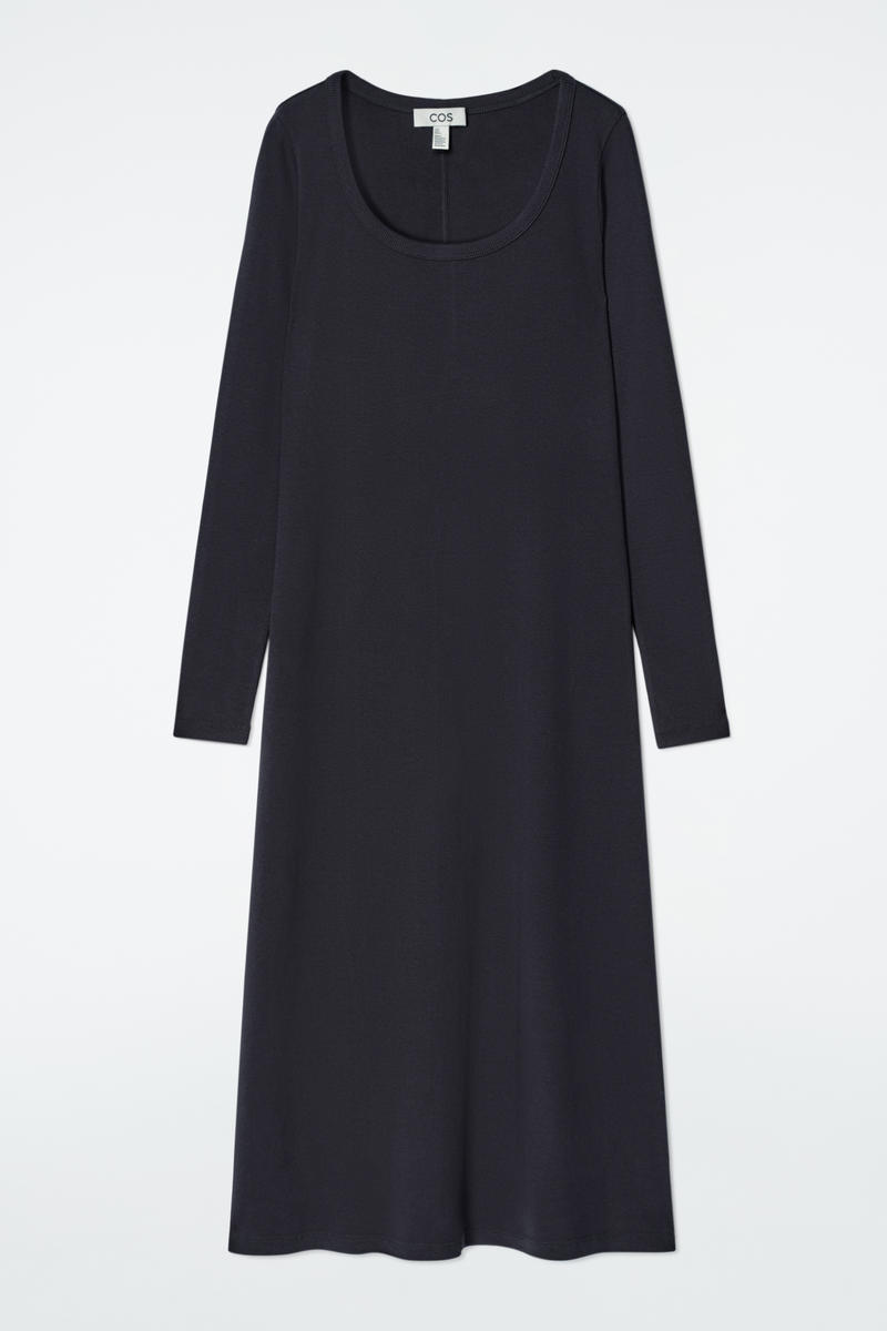 Slim Ribbed-Jersey Midi Dress