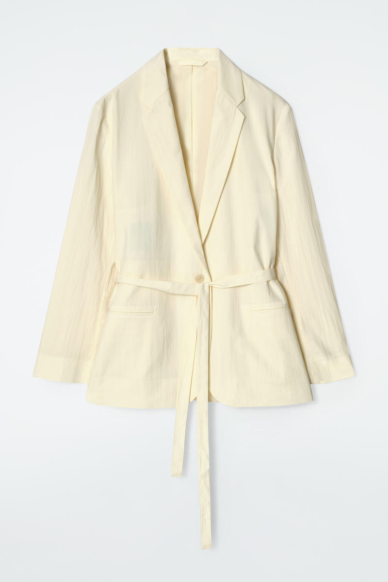 Tie-Waist Cotton Blazer