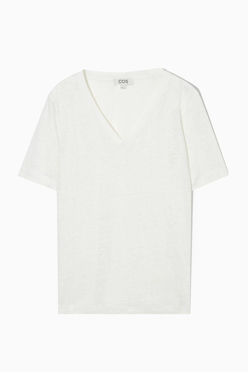 Regular V-Neck Linen T-Shirt