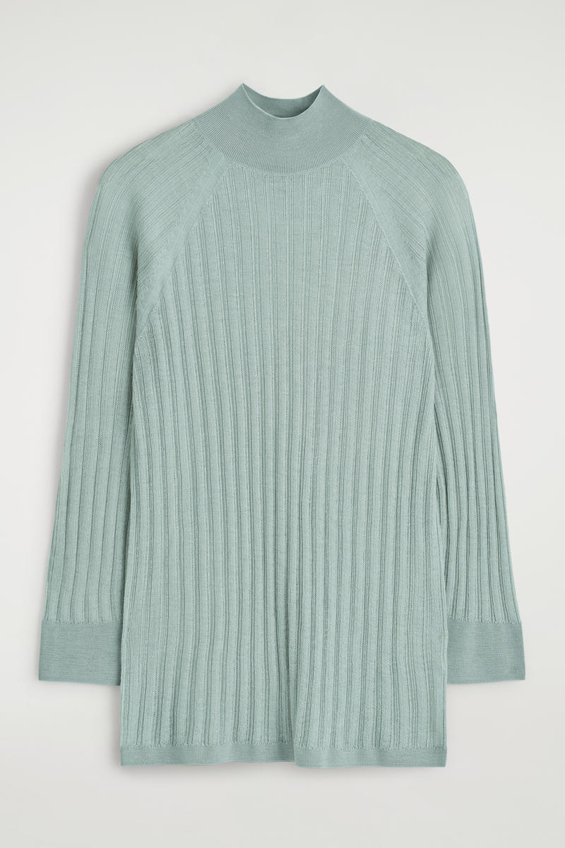 Sheer Ribbed-Knit Top