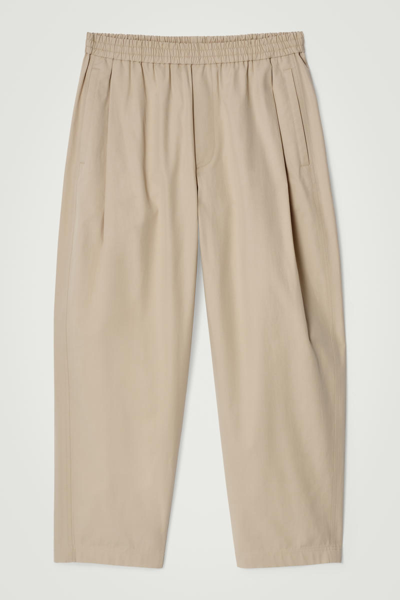 Cropped Elasticated Wide-Leg Pants