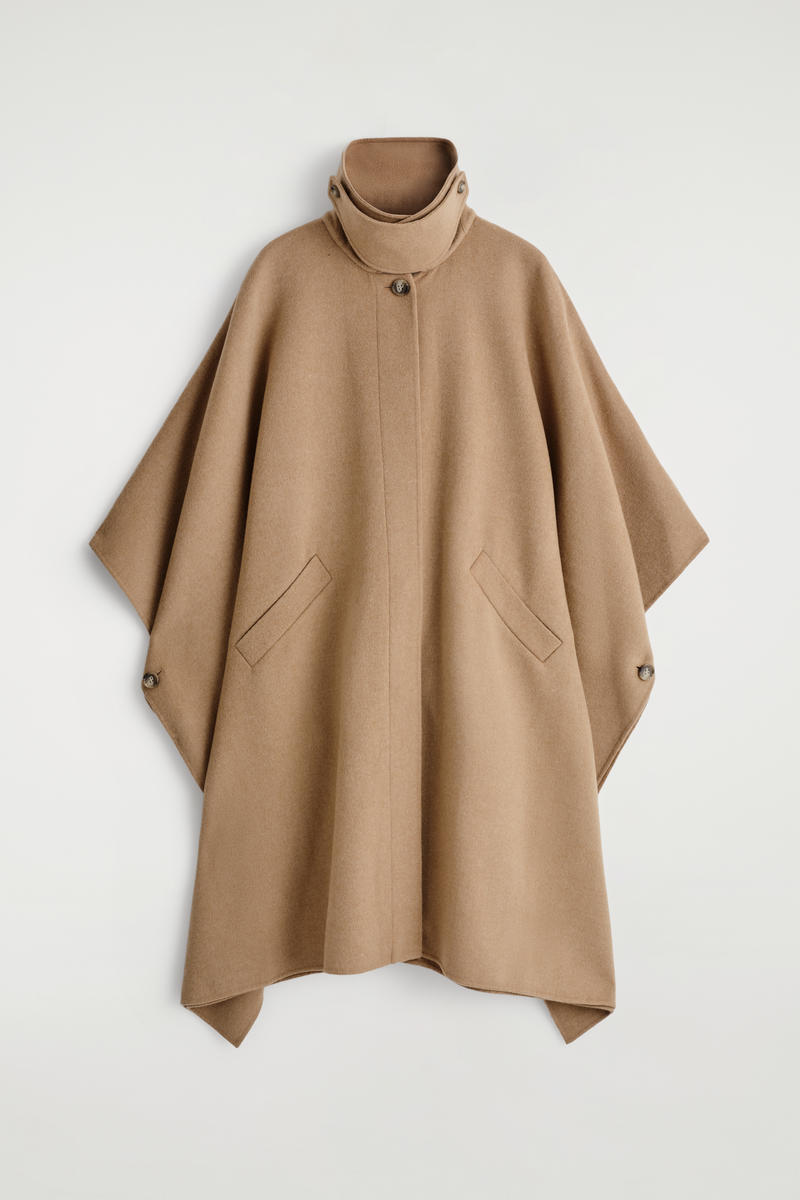 Double-Faced Wool Long Cape