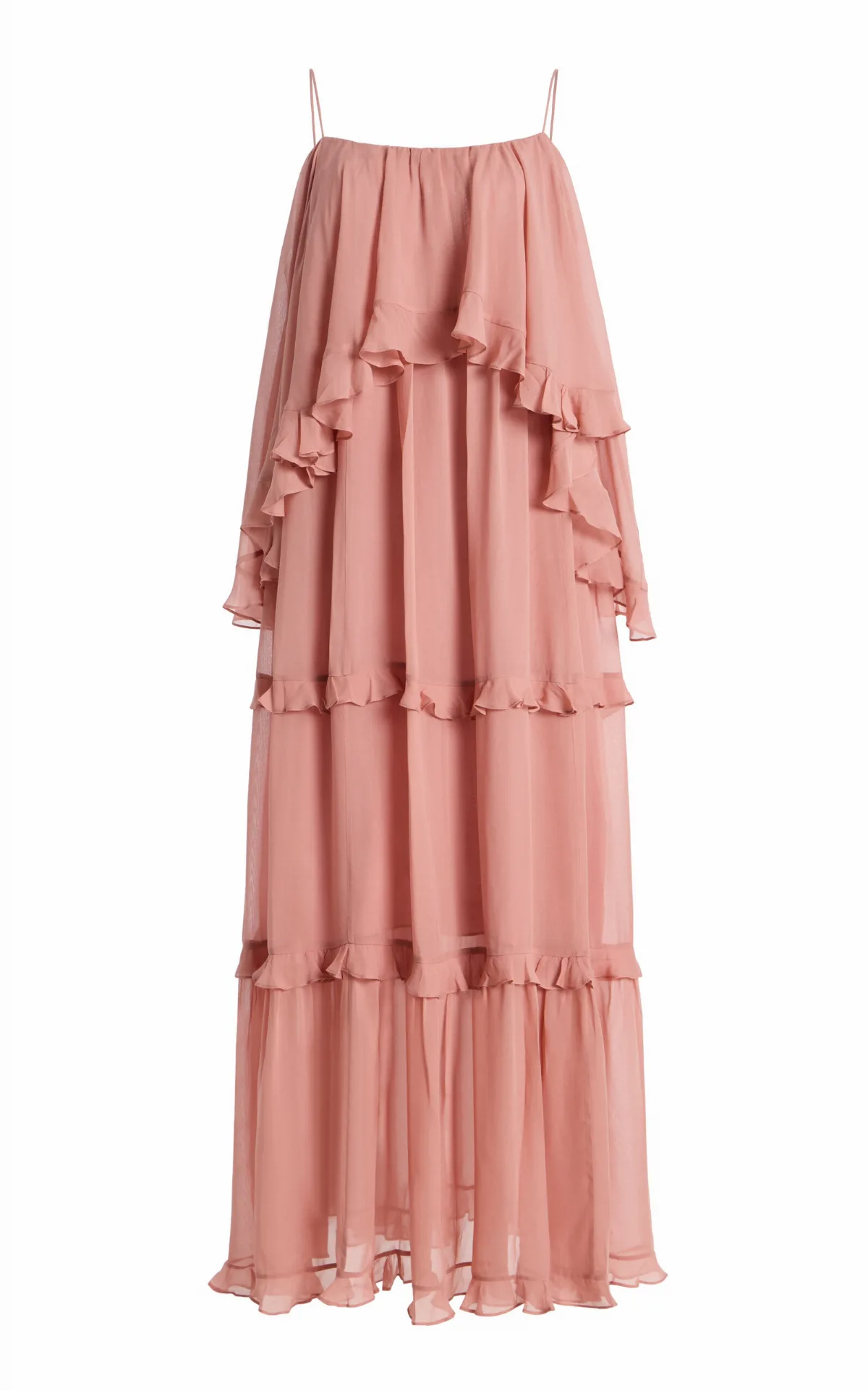 Luna Ruffled Georgette Midi Dress