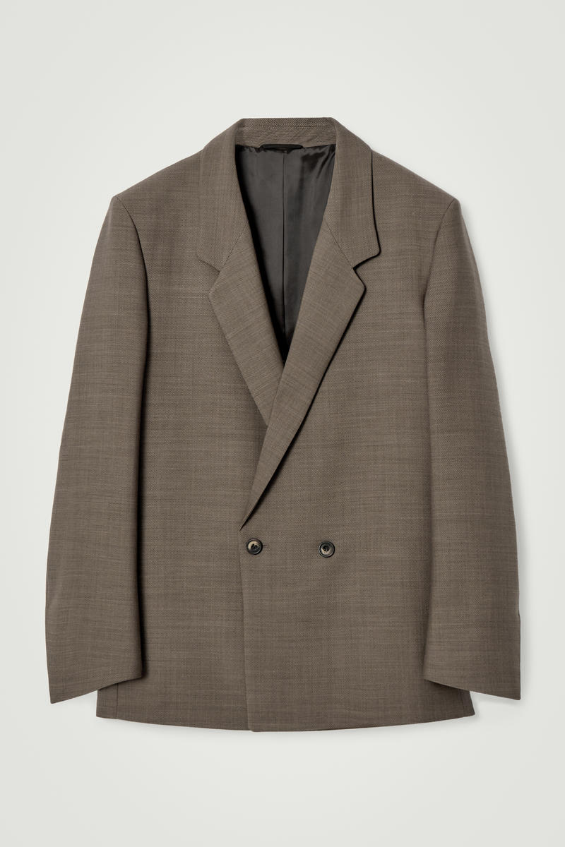Relaxed Double-Breasted Wool-Blend Blazer