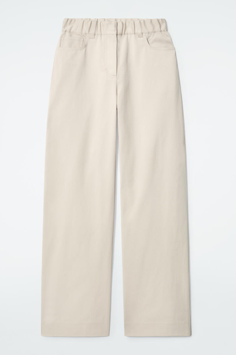 Wide-Leg Cotton Pants