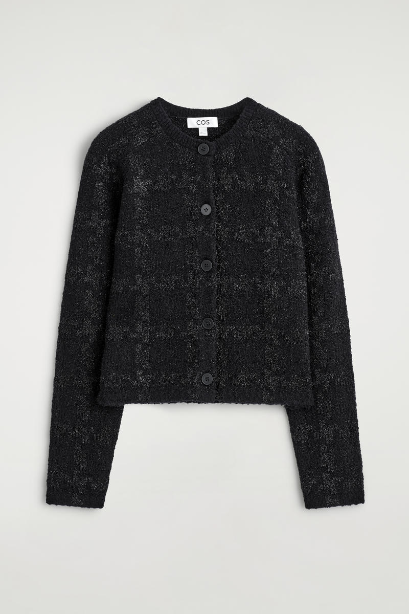 Sparkly Bouclé-Knit Cardigan