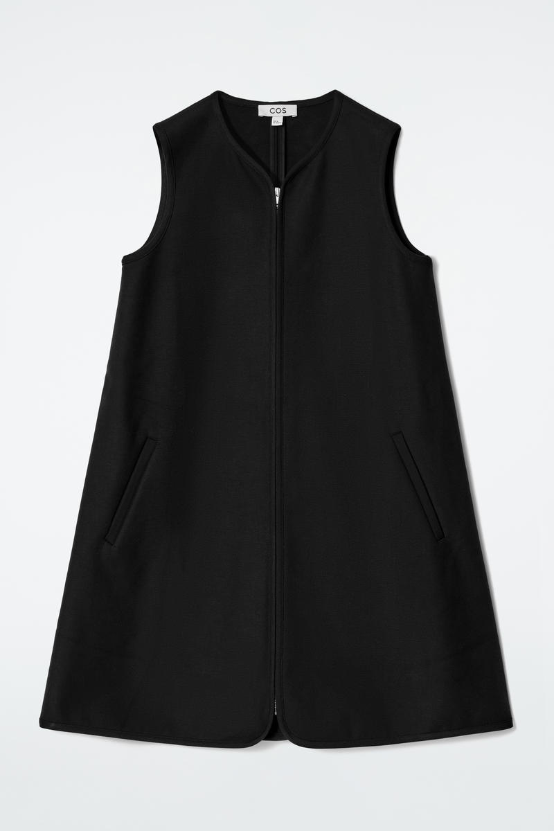 Scuba-Jersey Zip-Up Mini Dress
