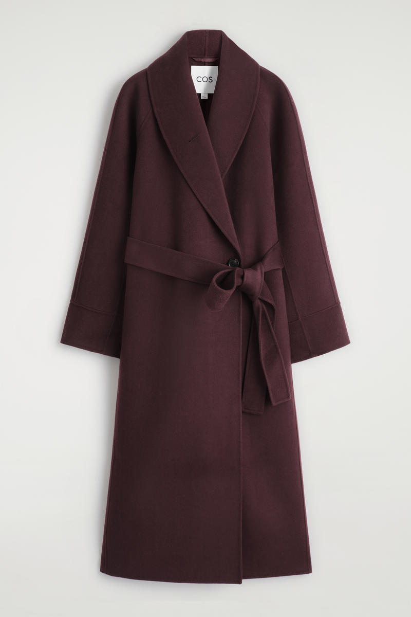 Belted Double-Faced Wool Long Coat