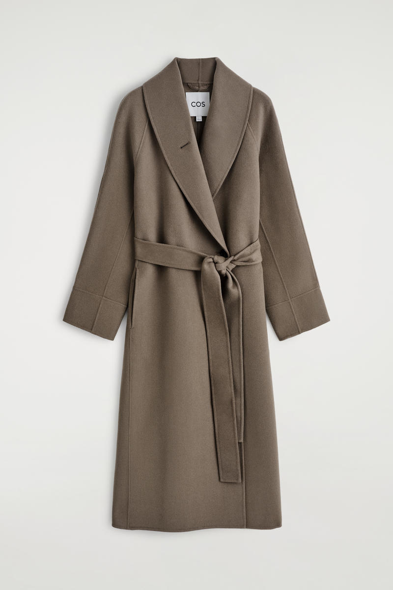 Belted Double-Faced Wool Long Coat