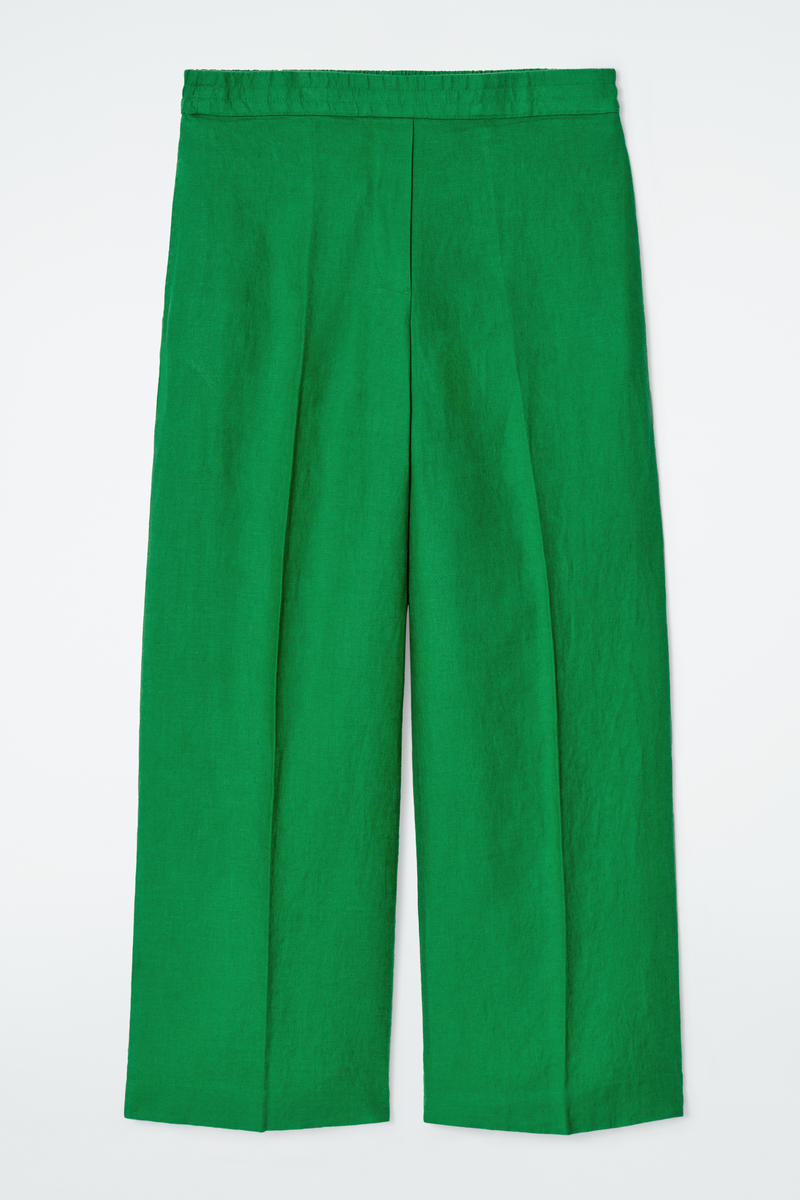 Straight-Leg Tailored Linen Pants