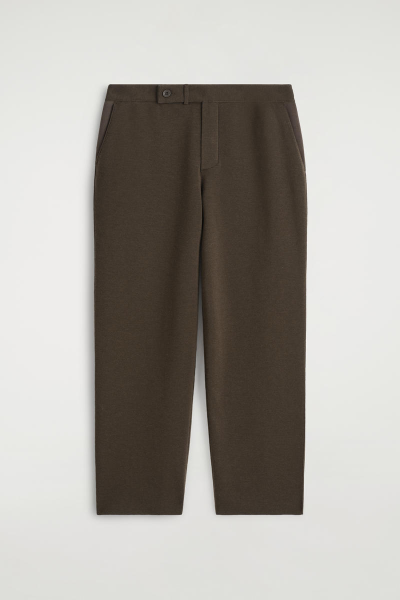 Knitted Wool Straight-Leg Trousers