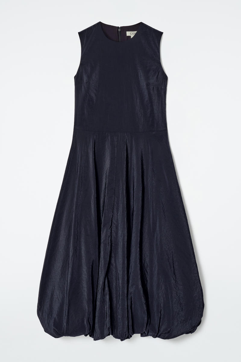 Sleeveless Bubble-Hem Midi Dress