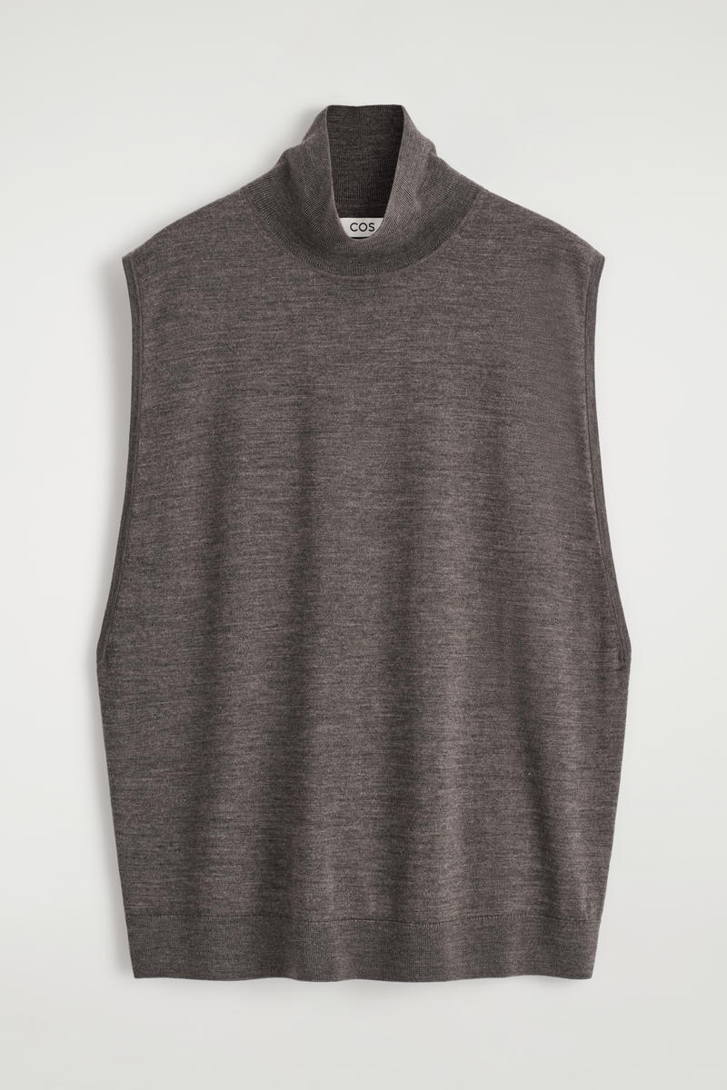 Merino Wool Roll-Neck Vest