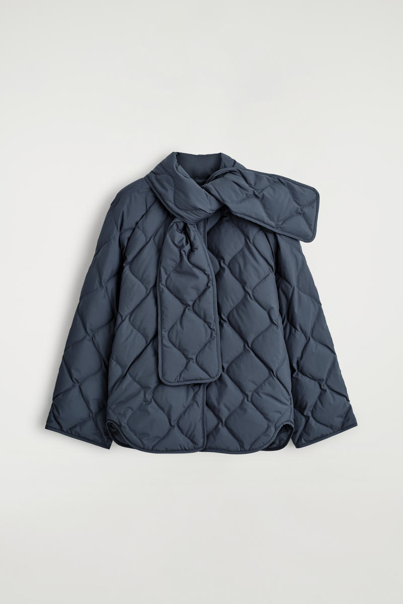 Scarf Detail Quilted Liner Jacket by COS